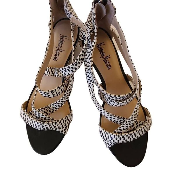 Neiman Marcus Strappy Wedge Sandal Size 6.5 - Picture 1 of 13